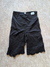 Vintage Olga Panty Style 42060 Tummy Control Lace Trim Short Size Small Black