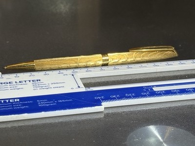 Seltener Vintage Waterman C/F Kugelschreiber vergoldet Moiré Muster - Frankreich