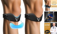 Silicone Patellar Tendon Support Strap 2-Pack, Knee Brace for Women Men, Black