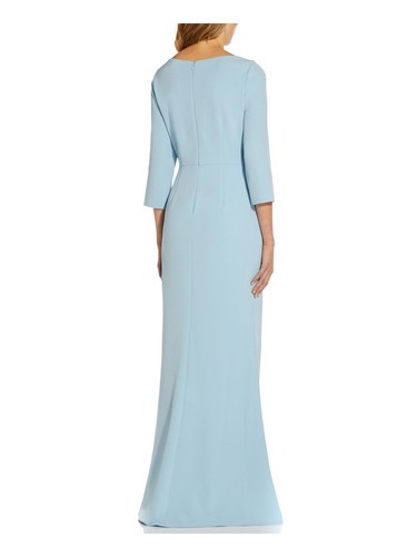 ADRIANNA PAPELL Womens 3/4 Sleeve Boat Neck Full-Length Formal Gown Dress - Picture 8 of 11