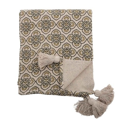 Bloomingville Cila Decke 160x130 Kuscheldecke Baumwolle Sofaueberwurf Plaid NEU