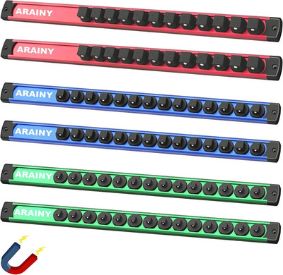 Magnetischer Steckdosenhalter Organizer 6-teiliges Set, Aluminiumlegierung Steckdosenschiene für...