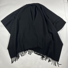 lambswool 100 Wrap Cape Scarf Black 61x51