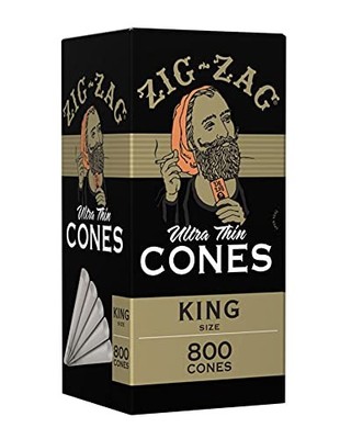 Zig-Zag Rolling Papers - Ultra Thin - King Size - Pre Roll Cones - 800 ct