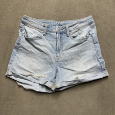 Old Navy Shorts Womens 8 30x2.5 Blue Denim High Rise WOW Cuffed Stretch EUC