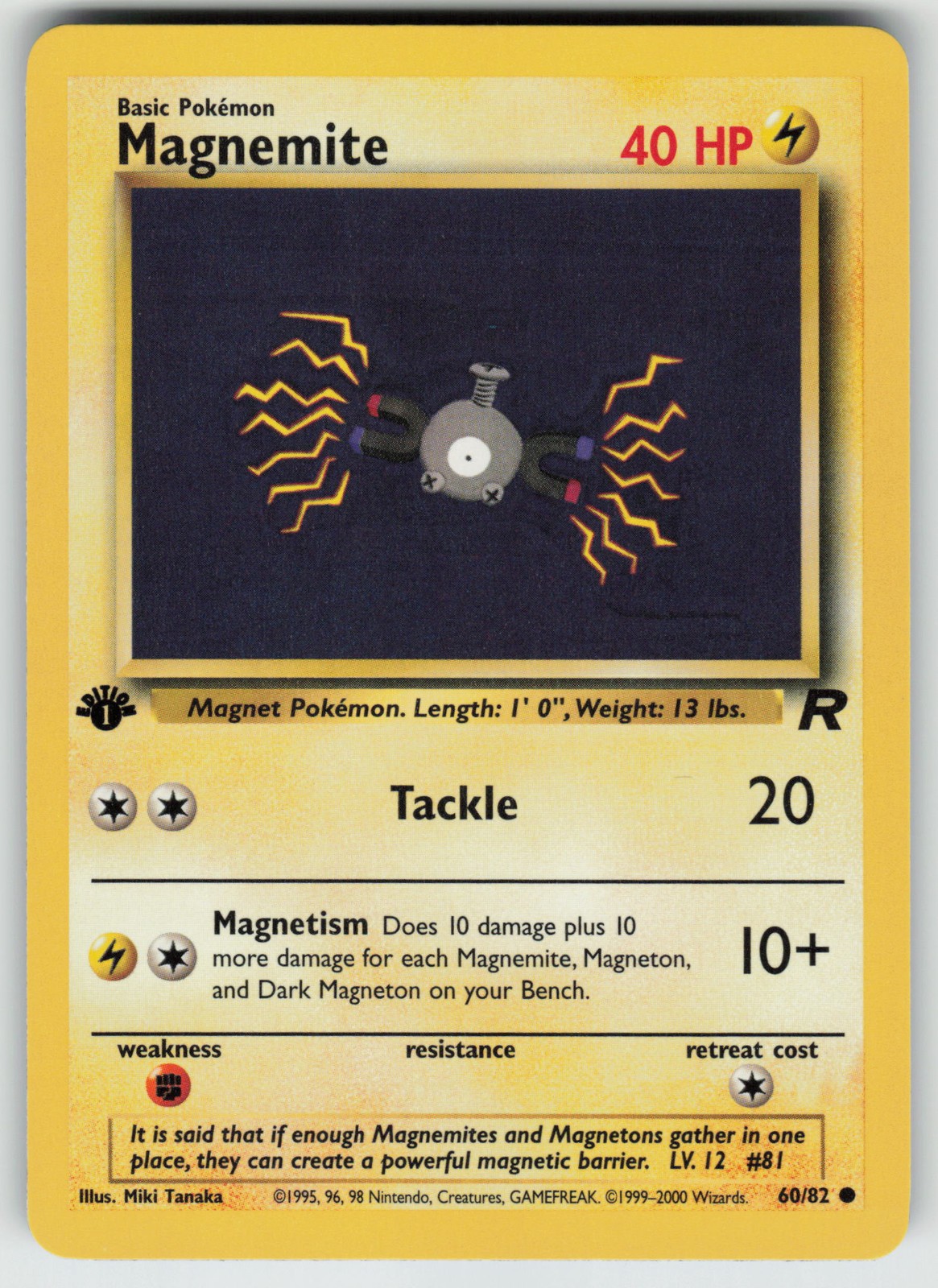 Pokemon Magnemite Common 1st Edition Team Rocket 60/82 NM