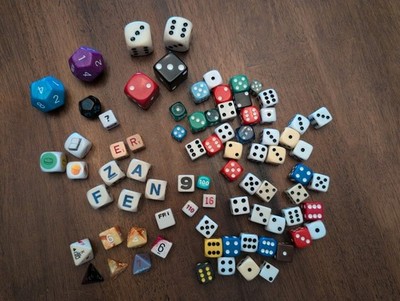 Mixed Random Gaming Dice Lot:  79 Assorted Colors Shapes & Sizes 