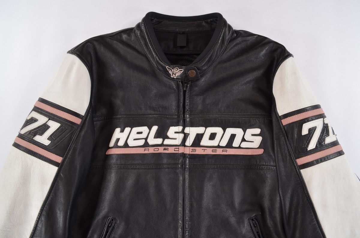 Helstons Roadster Biker Motorcycle Racing Leather Jacket Women's L