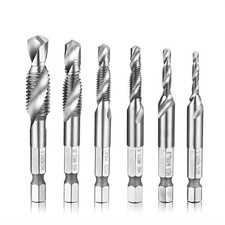 Metric Drill Tap Bit Set 6 PCS HSS M3M10 1/4Inch Hex Shank Threading Tool