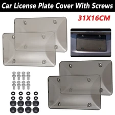 2PCS Unbreakable License Plate Bubble Covers Universal Fitment Protector License
