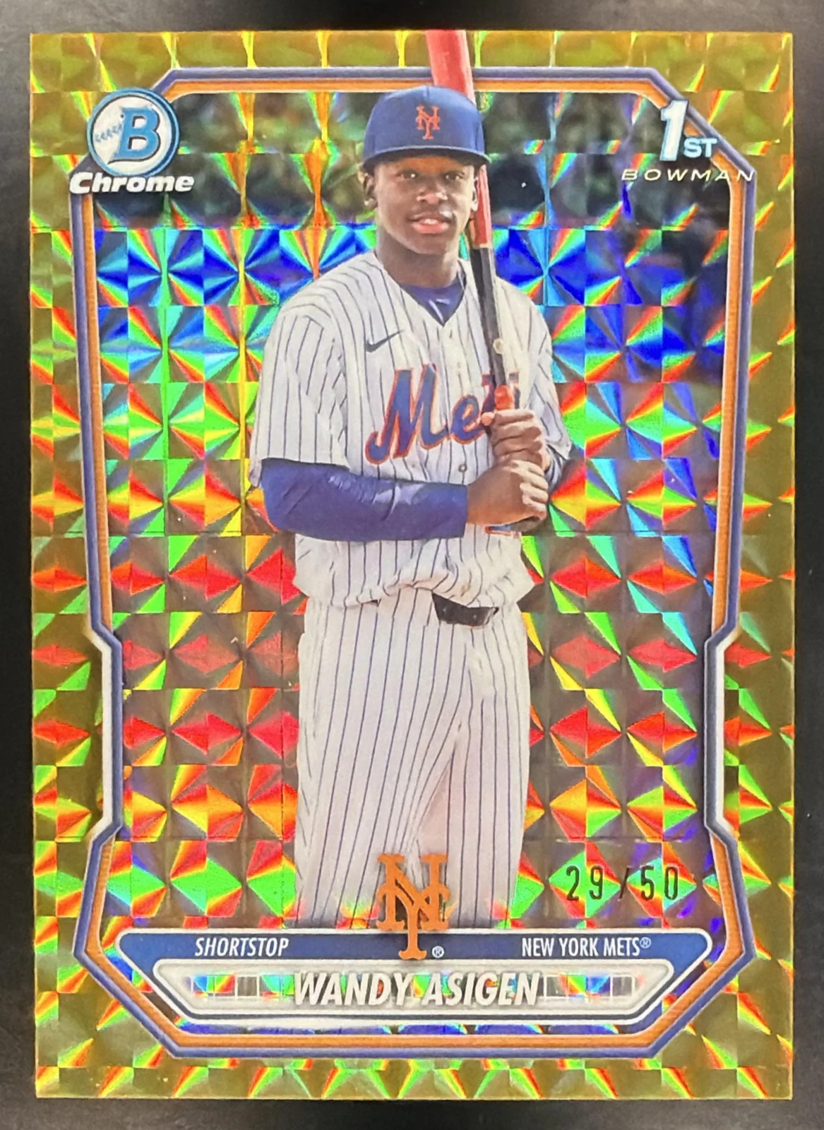 2026 Bowman Chrome Baseball Wandy Asigen 1st Gold Geometric 29/50 | eBay