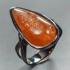 Handmade ring 20 ct Natural Sunstone Ring 925 Sterling Silver Size 8 /R445920