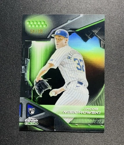 JACOB MISIOROWSKI 2026 TOPPS CHROME BLACK ROOKIE GREEN /99 #21 BREWERS SSP ?