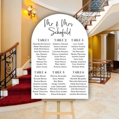 Classic Wedding Seating Chart   Acrylic or Wooden Design
