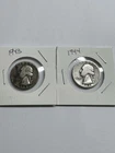 1943 Silver Washington Quarter, 1944 Silver Washington Quarter.