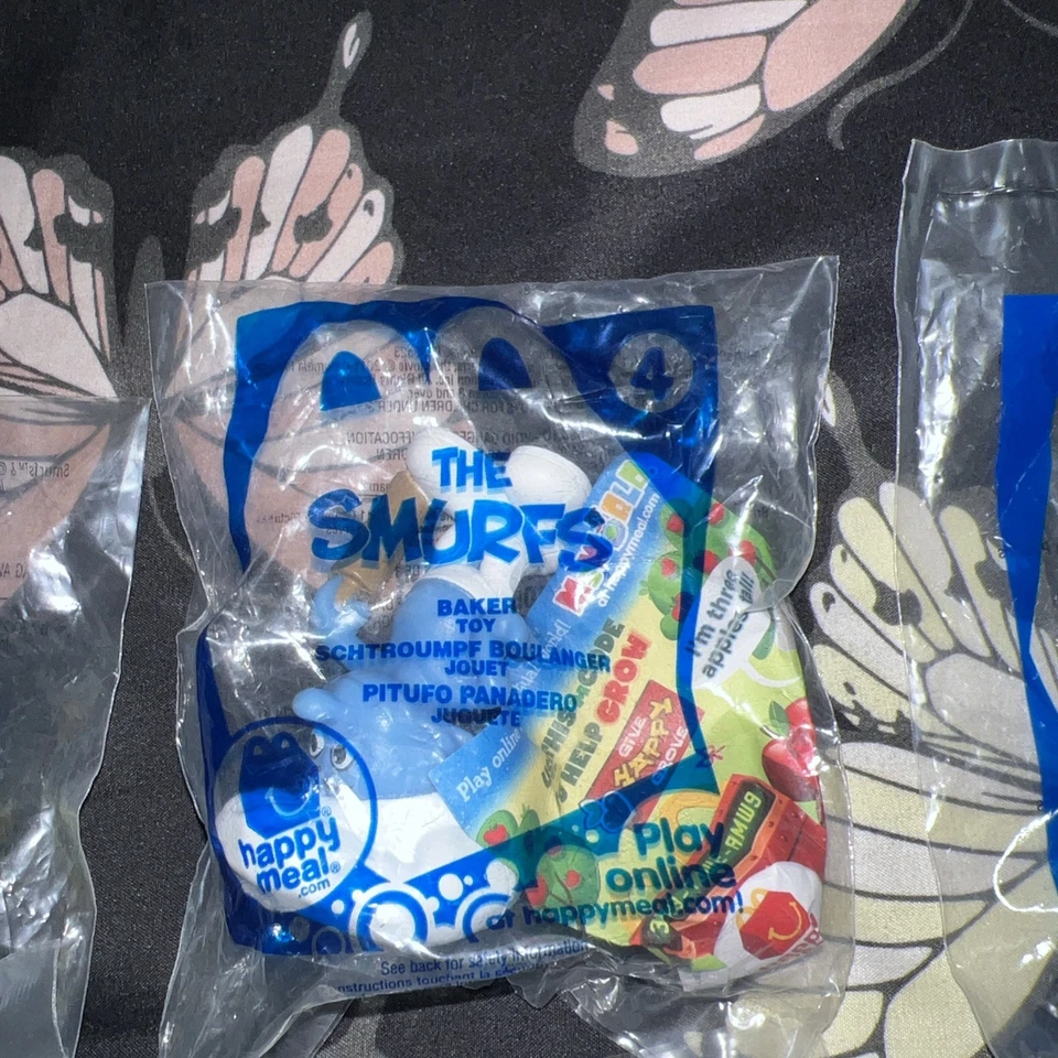 Brinquedos McDonald's 2011 Smurfs Happy Meal pacote lacrado 7 brinquedos - Imagem 3 de 4