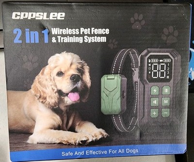 2 in 1 Wireless Pet Fence & Dog Training System CPPSLEE Remote Collar