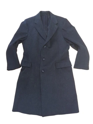 Crombie Scotland Wool Overcoat 42" Chest, 43" Long Black/ Dark Gray Warm!
