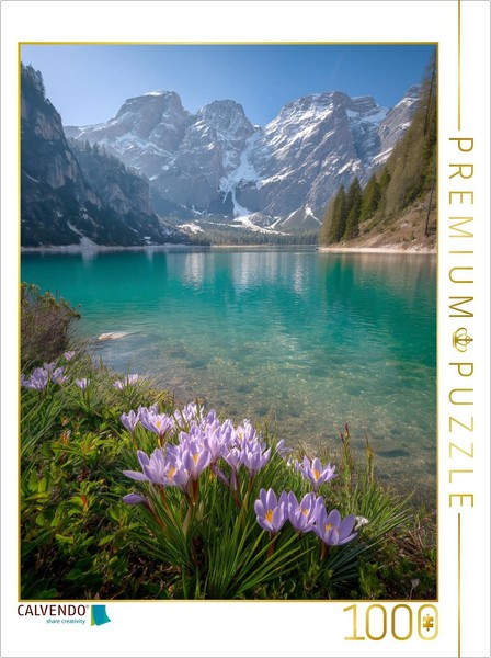 Calvendo Puzzle Lake Braies, Italy | 1000 Pieces, Finished Size 25.2 × 18.9 In (-image
