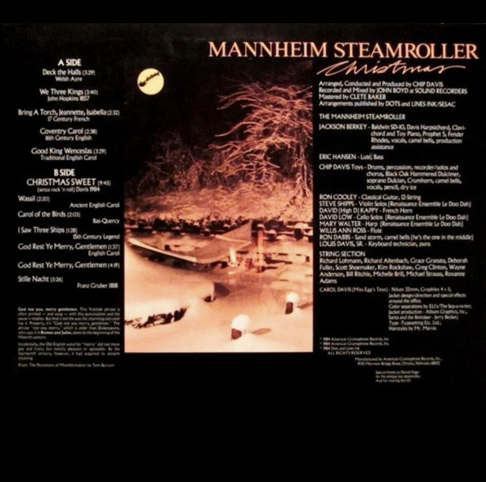 Mannheim Steamroller Christmas Vinyl 1984 NM/M - Image 2 of 2