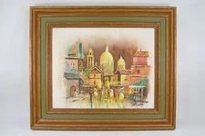 Original Oil Painting Venice Scene Street Art Signed Morris Impressionist 13"
