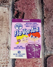 Vintage Flavor Aid Grape Drink Mix Unopened P...