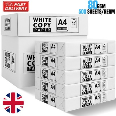 BÜRO A4 PAPIER WEISS 80 G/M² DRUCKER KOPIERER 500 BLATT/STAPEL GROSSWERT ANGEBOT