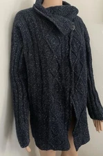 handmade ecuador wool sweater Chunky Cardigan Fisherman Shawl Thick Cable Knit