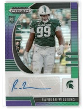 Prizm 2020 #252 Raequan Williams Draft Picks Prizms Purple and Green Autographs