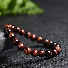 Handmade Red Tiger Eye Bracelet Women Natural Stone Fashion Beaded Bracelet Men 