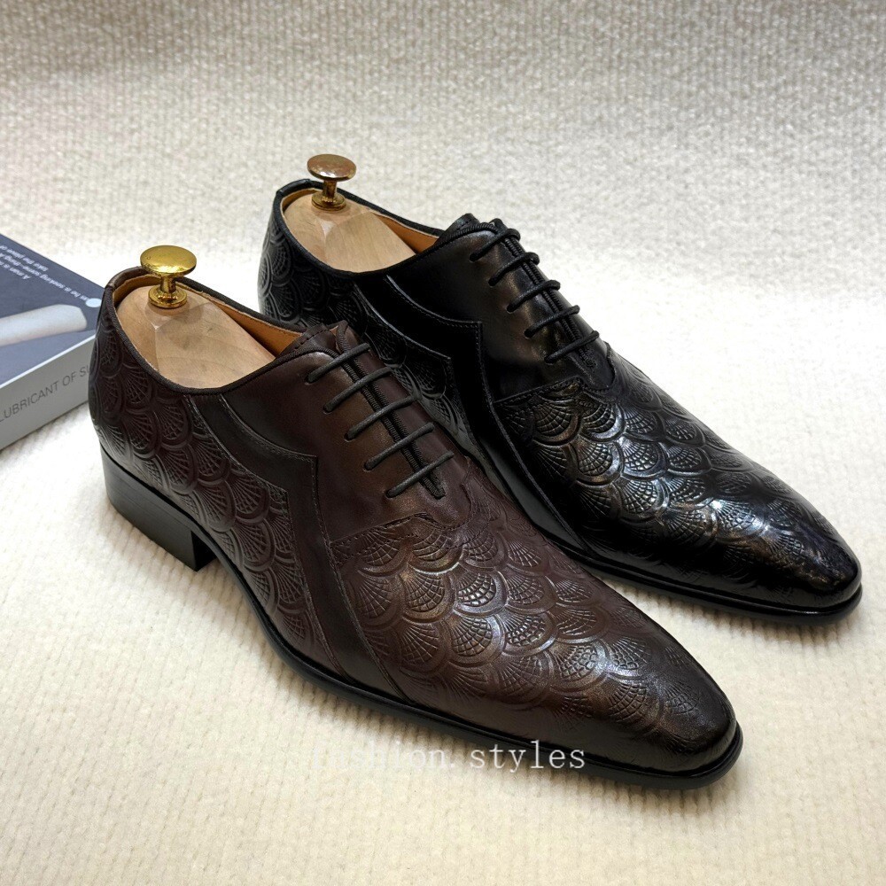 SAOLA Scarpe stringate a punta 38 47 taglie forti modello uomo vera pelle eleganti formali