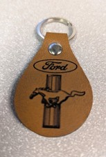 Ford Mustang Leather Keychain Fob