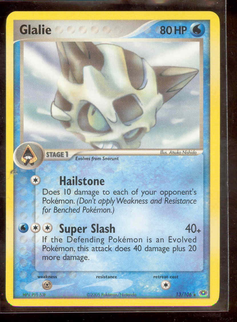 Pokemon GLALIE 13/106 Emerald - RARE  - NEAR MINT