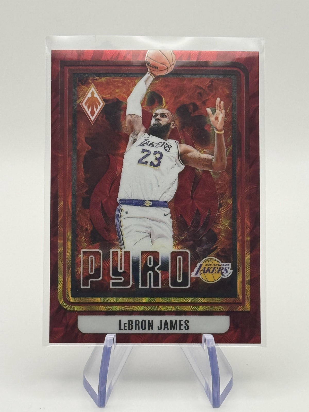 2023-24 Panini Phoenix LeBron James Pyro Red #16 Los Angeles Lakers /125 SP