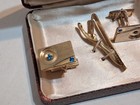 Vintage Shields Fifth Avenue Cufflinks & Tie Bar in Satin-lined Case — photo 2