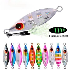 5pcs Slow Fall Pitch Fishing Lures Lead Metal Sinking Flat Jigging Baits 10g-60g