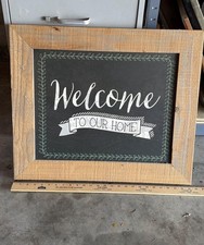 Welcome To Our Home 25  x22  Hanging Wall or Door Sign Rustic Sign , Wooden Sign