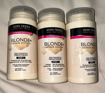 John Frieda Blonde+ Repair System Pre-Shampoo Treatment Step1 100ml Brandneu×3