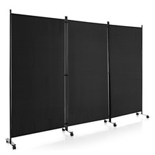 3 Panel Room Divider on Wheels  Rolling Privacy Screens Portable Freestanding