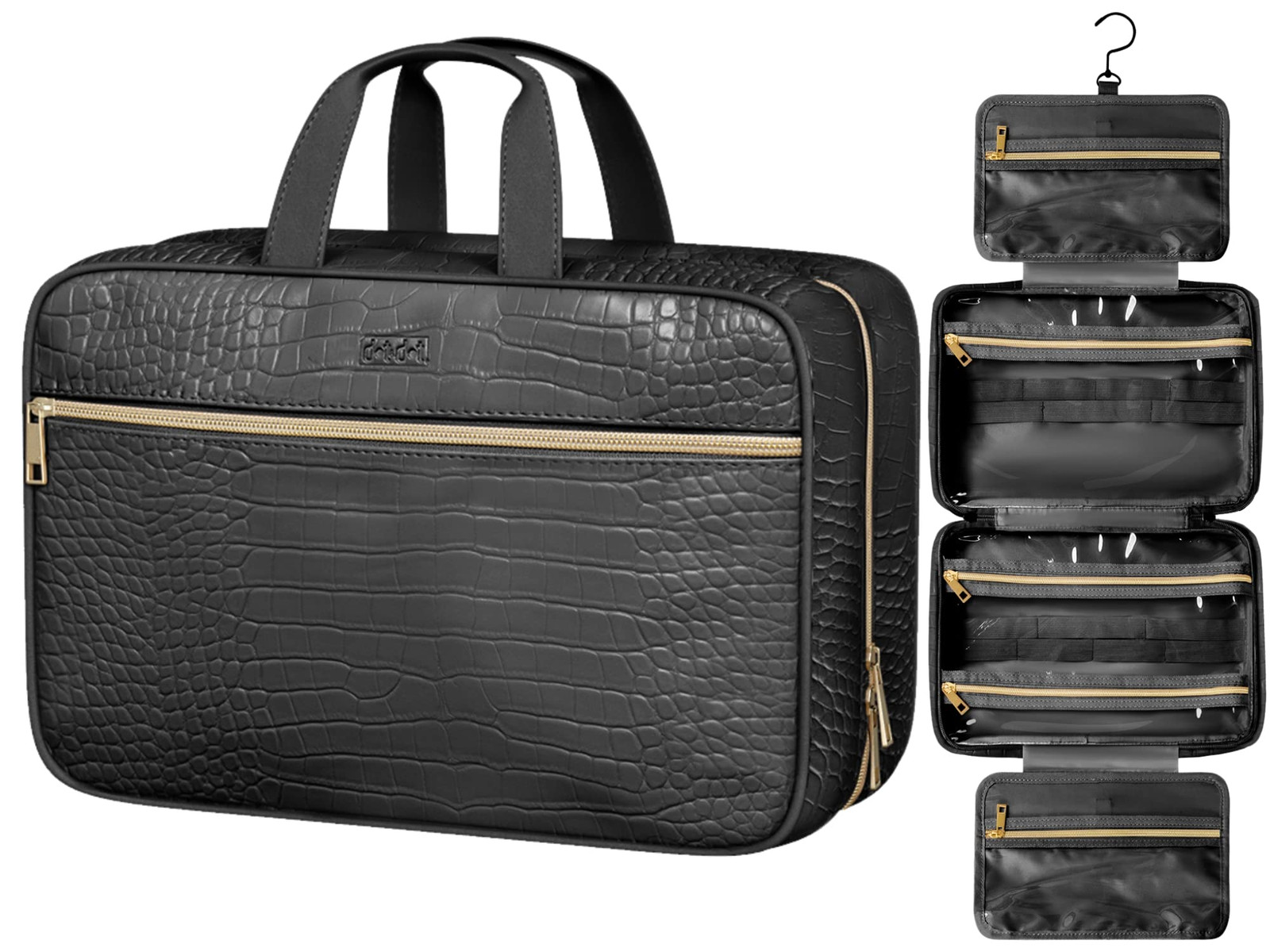 Spacious Hanging Leather Toiletry Bag for Women Travel Essentials