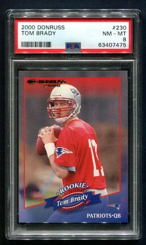 2000 Donruss Tom Brady Futuristics RC 469/1325 PSA 8 NM-MT