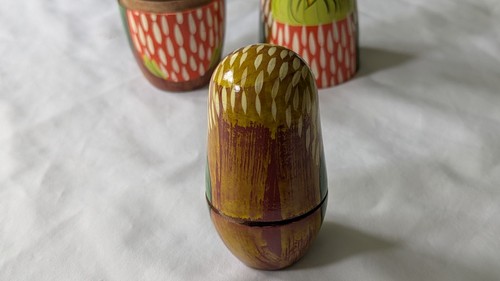 Nesting doll Matryoshka Wooden Set Of 5 Owls - Picture 8 of 11