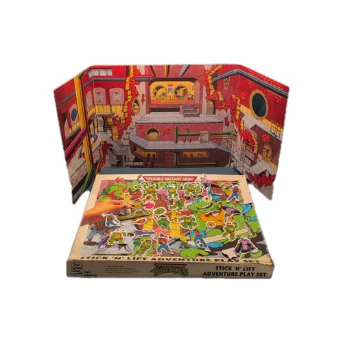 Teenage Mutant Hero Turtles - 1990 - Stick N Lift Adventure Play Set - Diorama - Bild 1 von 5