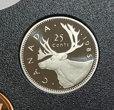 1985 Canada Proof Frosted 25 Cents