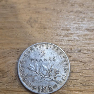 France République Française Pièce 2 Francs Argent Semeuse 1912 - Photo 1/3