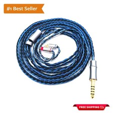 Elegant 4.9ft Silver Plated IEM Cable - Universal Fit for Enhanced Sound Quality