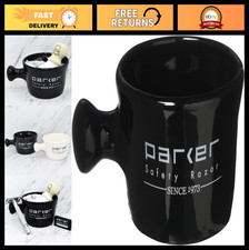 Deluxe Stoneware Apothecary Shaving Mug for 3 Shave Soaps Lathering Creams -