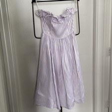 Vintage 1980s Gunne Sax Jessica McClintock Lavender Stripe Party Dress 26  -27  W