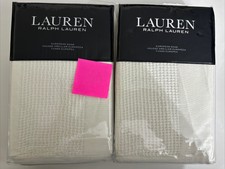 Lauren Ralph Lauren Texture Stripe Euro Sham Set Of 2 King White New 39.99