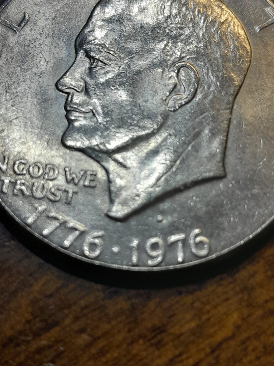 アメリカ合衆国 1776-1976年記念エラー  Error 1776-1976 D Eisenhower Bicentennial Dollar Coin D Filled